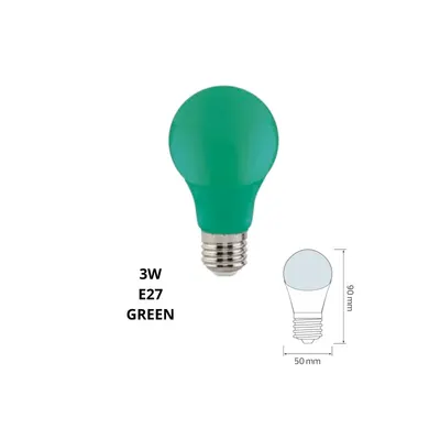 Horoz Led E27 Groen 3w 1