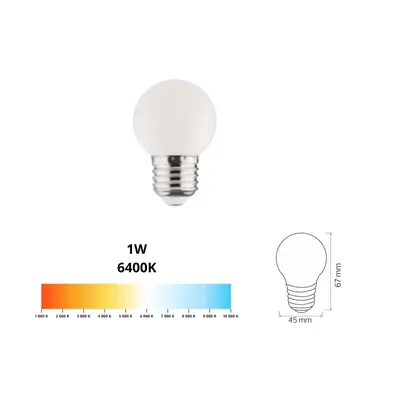 Horoz Led E27 Wit 1w 1