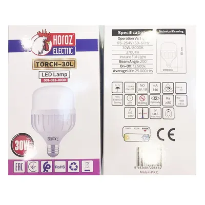 Horoz Torch 30w Led Lamp E27 2700k 1