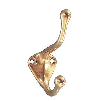 Coat Hook Brass Single