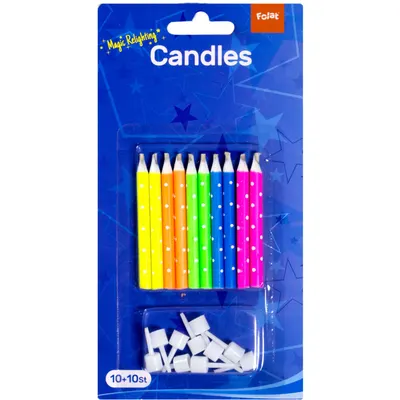 Bougies Magiques Avec Support, 10 Pièces