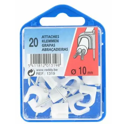 Cable Clamps White 10 mm 20pcs