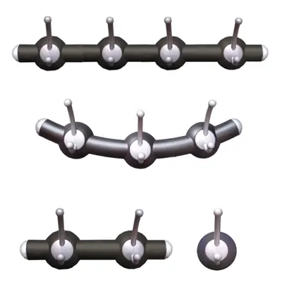Coat Rack, 4 Hooks, Pvc Silver/black