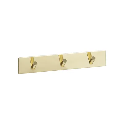 Self-Adhesive Coat Rack 3 Hooks 20×4 cm Gold Look