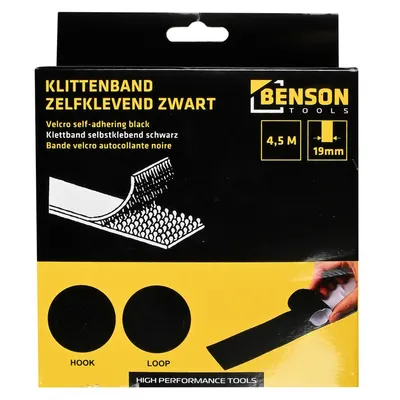 Klittenband Zelfklevend Zwart 19 mm X 4.5 m 6