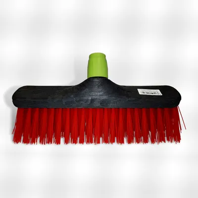 Plastic Street Broom Pvc Red Frame Black 31 cm