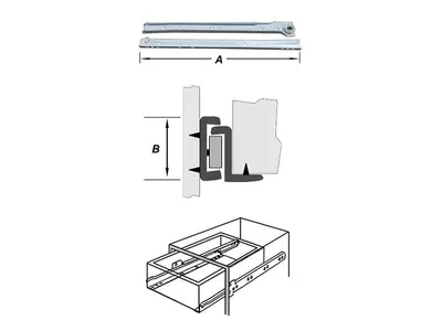 Drawer Guide Sets Epoxy White 400 mm