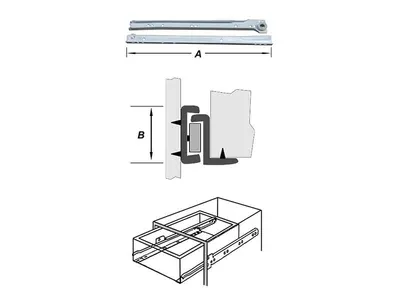 Drawer Guide Sets Epoxy White 500 mm