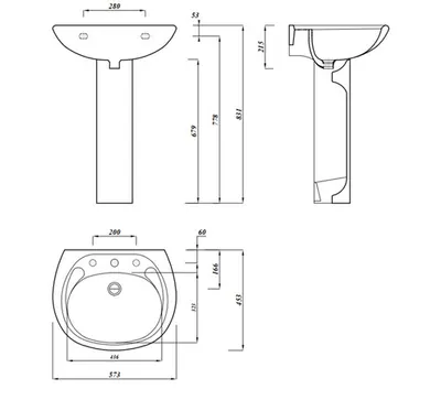 Lavabo Ifix 55 cm Wit 2