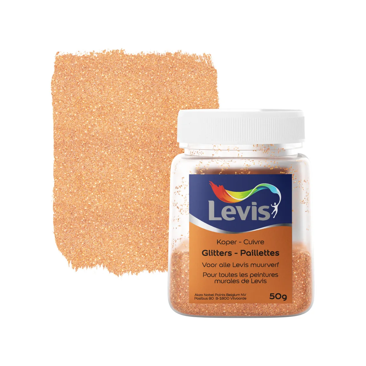 Levis Glitter voor Muurverf Koper 50gr