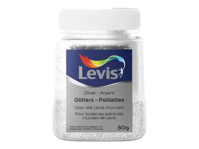 Levis Glitter voor Muurverf Silver 50gr