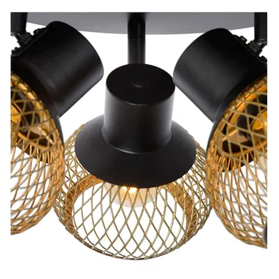 Lucide Lucas Ceiling Spot Matte Gold/brass/black 3×e14 40w 4