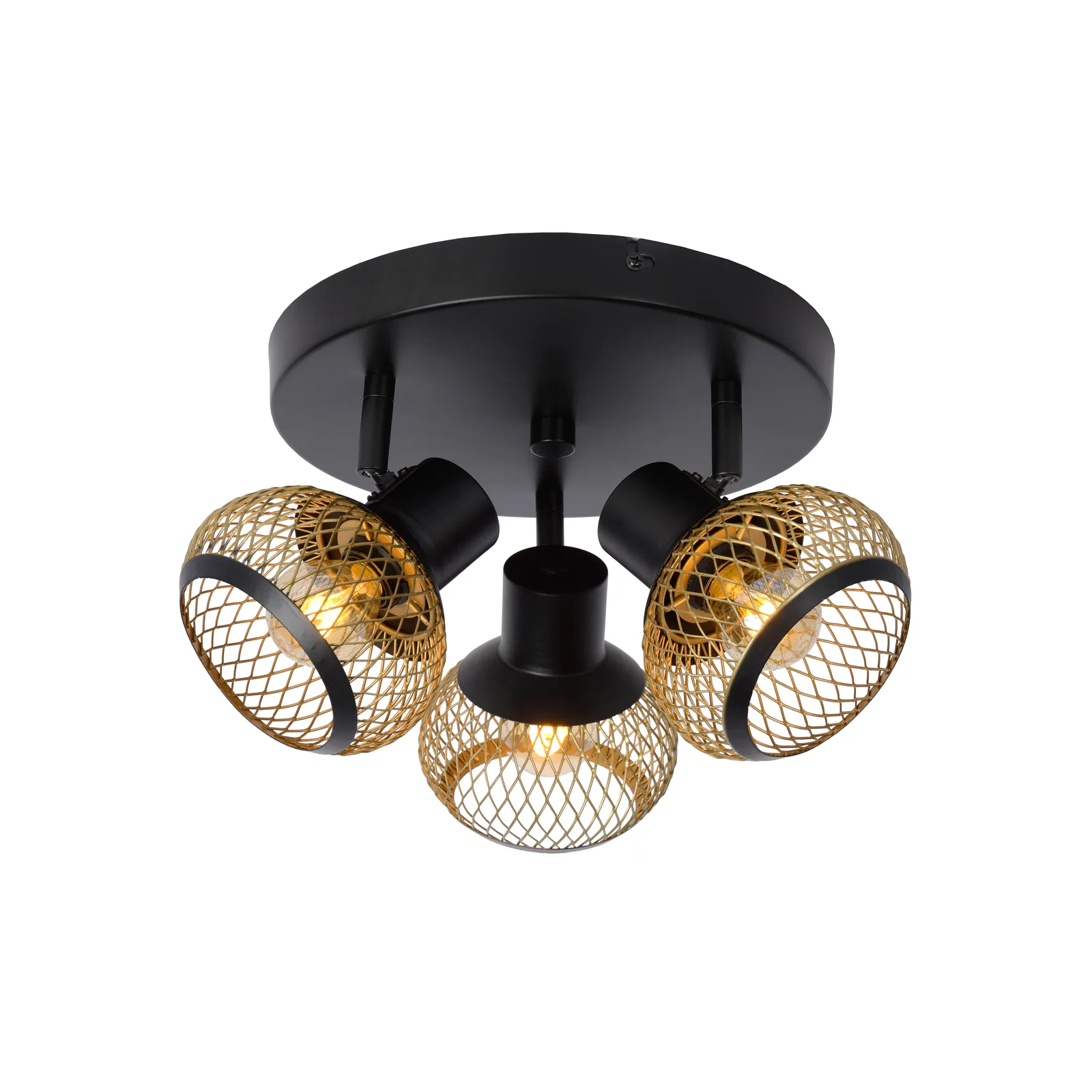 Lucide Lucas Ceiling Spot Matte Gold/brass/black 3×e14 40w 1