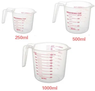Maatkannen Transparant 3st 0.25+0.50+1l 3