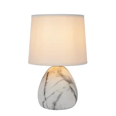 Lucide Marmo - Lampe de Table - Ø 16 cm - 1xe14 - Blanc 2
