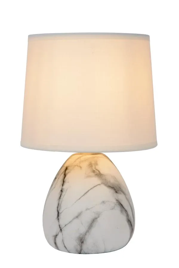 Lucide Marmo - Lampe de Table - Ø 16 cm - 1xe14 - Blanc 1