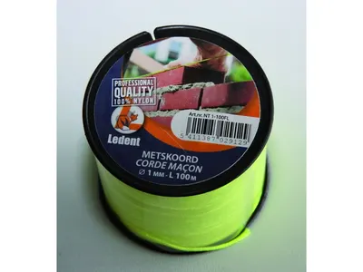 Cordon de Maçon Jaune Fluo 100 m 1 mm