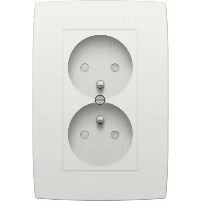Niko Dubbele Wandcontactdoos Verticaal Wit 1