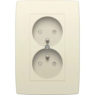 Niko Dubbele Wandcontactdoos Verticaal Wit 2