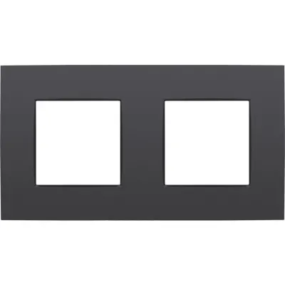 Niko Intense Matte Black Cover Plate Double Hor 3