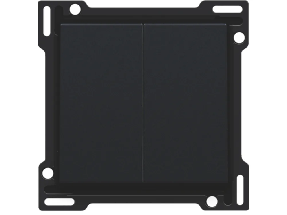 Niko Toets Schakelaar Dubbel Steel Black