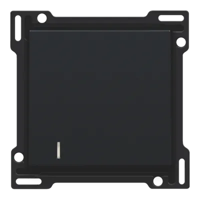 Niko Toets Schakelaar Enkel +Glas Steel Black
