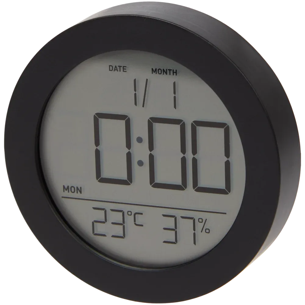 Not-Tec Binnen Thermometer met Klok Rond 1