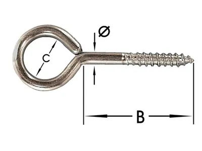 Eye Screws, Stainless Steel 8 X 30 mm