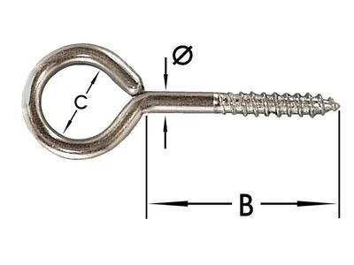 Eye Screws, Galvanized 2.20 X 4 X 10 mm