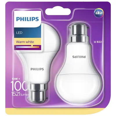 Philips Led A60 B22 13w Blanc Chaud (2 St) 2