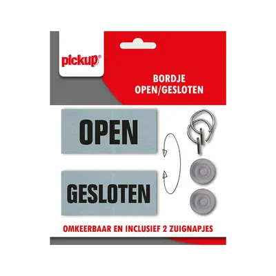 Pickup Bord 2-Zijdig Open/gesloten met Zuignapjes 1