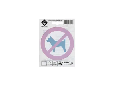 Picto Interdit pour Chien 10 cm Derrière Vitrine