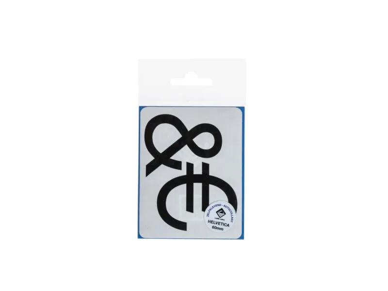 Pictogram 181 Plakteken € en & Helvetica 60 mm Zwart