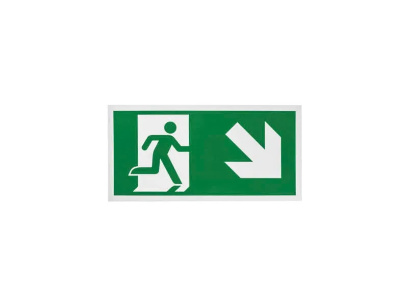 Pictogram Bord Nooduitgang Rechtonder 15x30cm