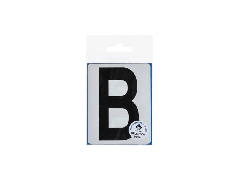 Plakletter B 90 mm Zwart Mat