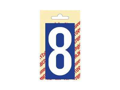 Plakletter Kuns. 90 mm Blauw 8
