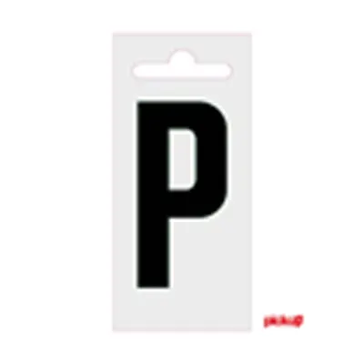 Plakletter Nobel 60 mm Zwart P