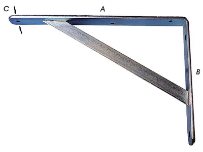 Shelf Supports, Angular, Galvanized 300x200mm