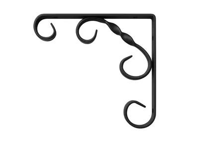 Shelf Supports, with Curl, Black 150x150 mm