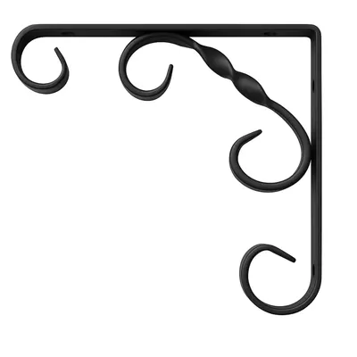 Shelf Supports, with Curl, Black 200x200 mm