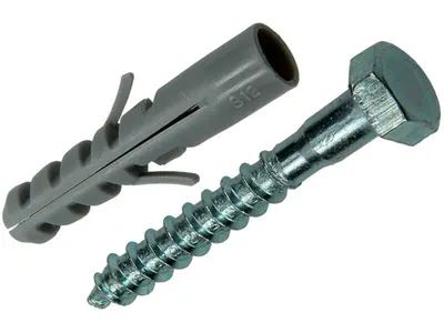 Plug + Wood Thread Bolt Polyeth 2 Pcs 12 mm 10x70 mm