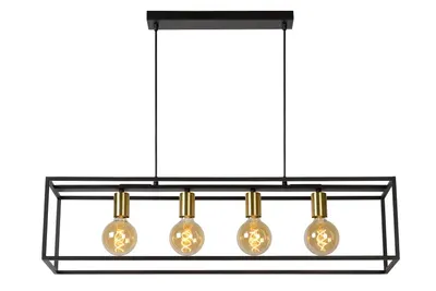 Lucide Ruben - Pendant Light - 4xe27 - Black