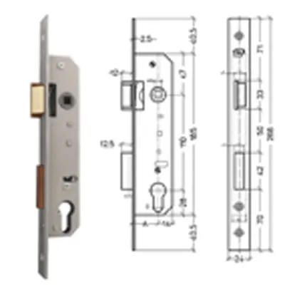 Narrow Door Lock Meco Left 110x30 Right