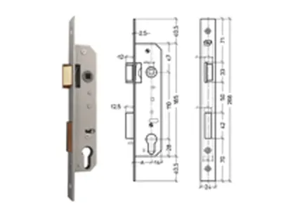 Narrow Cylinder Lock Meco Right 110x23mm