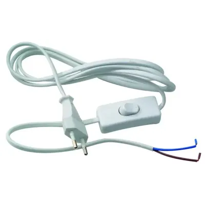 Cord + Switch 2x0.75 2 m White
