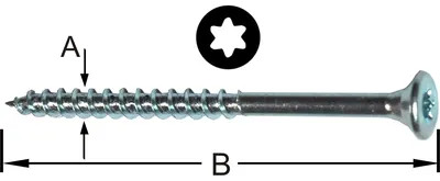 Chipboard Screws Torx 4.0 × 50 mm Zinc-Plated (10 Pcs)