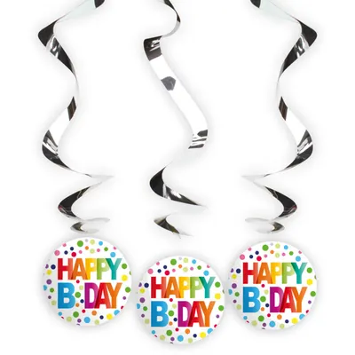 Spiral Hanging Decoration Hb Dots 3pcs