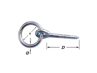 Stable Ring with Eye Screw, Galvanized