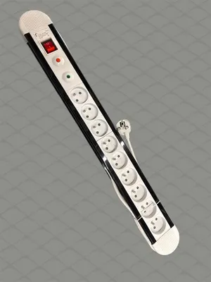 Stekkerblok+kabel 1,5m+switch 9x16a/230v White/black