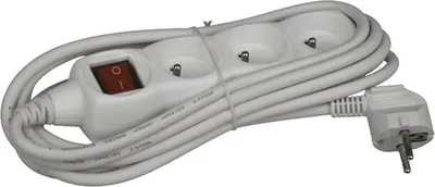 Stekkerblok + Kabel 3 m + Switch 3x16a/250v 1